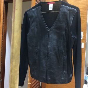 Anne Klein Knit/Leather jacket